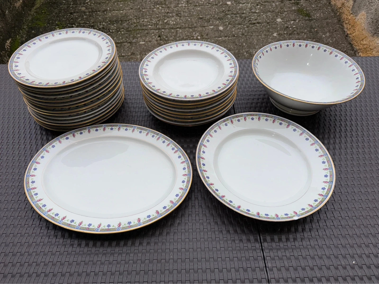 Conjunto de louça de porcelana antiga da época BRP Limoges França – photo 2